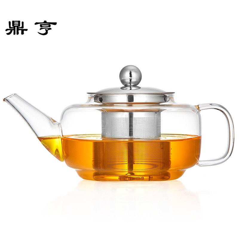 鼎亨玻璃茶壶耐热花茶壶不锈钢过滤家用泡茶器耐高温煮茶壶茶具