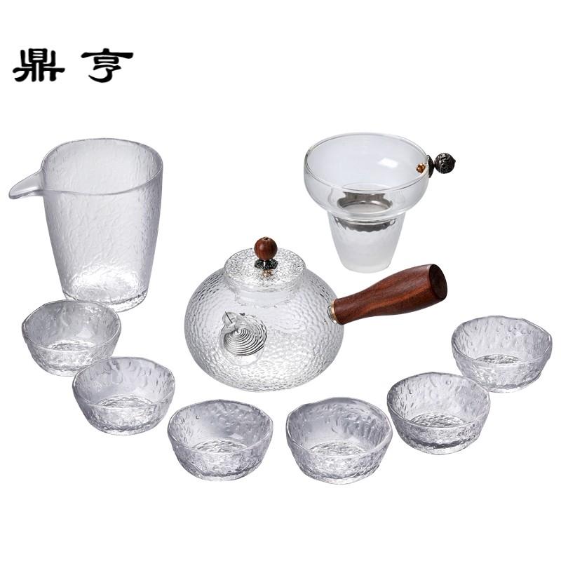 鼎亨日式加厚耐热玻璃整套功夫茶具家用简约泡茶壶器透明茶杯茶道