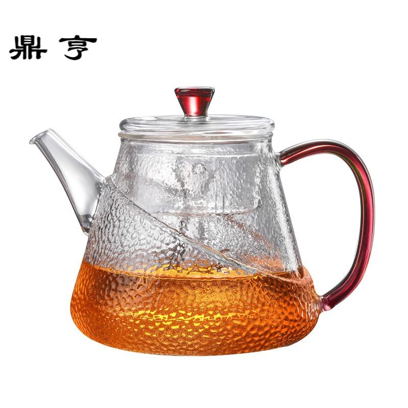 鼎亨家用蒸茶壶玻璃茶具花茶杯套装加厚过滤电陶炉蒸汽煮黑茶器耐