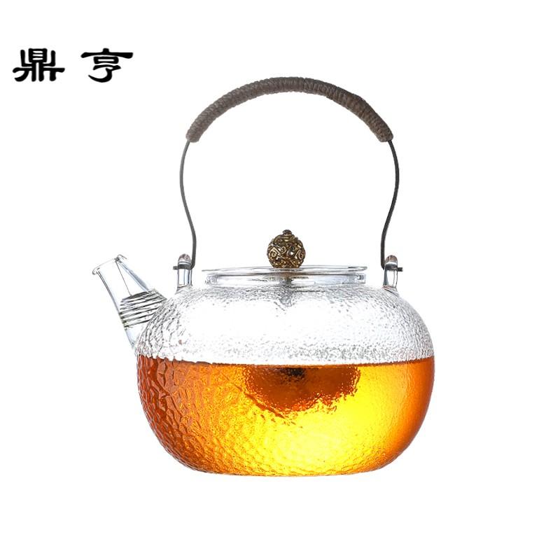 鼎亨锤纹耐热玻璃茶壶过滤泡红茶杯耐高温电陶炉煮茶器家用花茶具
