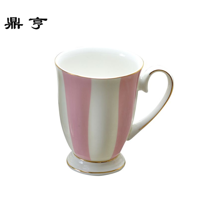 鼎亨骨瓷马克杯金边咖啡杯欧式品味水杯办公室奶茶杯家用早餐杯牛