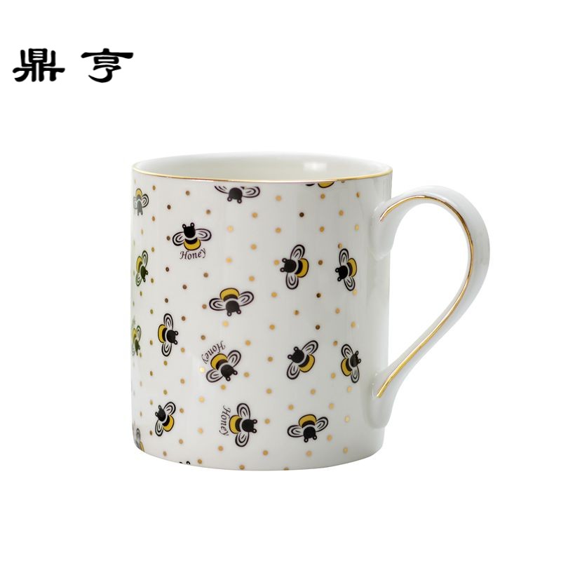 鼎亨创意欧式英伦陶瓷情侣马克杯水杯北欧下午茶杯子咖啡杯花茶杯