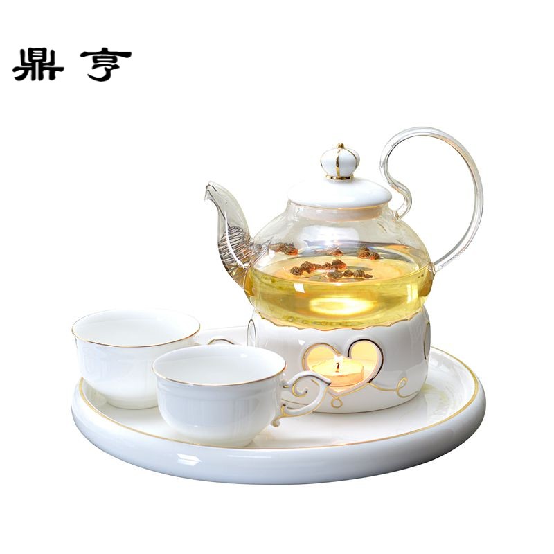 鼎亨耐热高温过滤玻璃茶壶 家用泡茶壶花茶壶煮茶具冲茶器带陶瓷