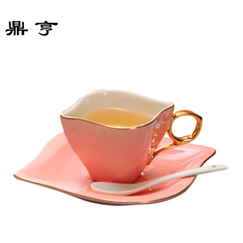 鼎亨欧式陶瓷咖啡杯碟套装家用简约骨瓷下午茶套装红茶杯子套具送