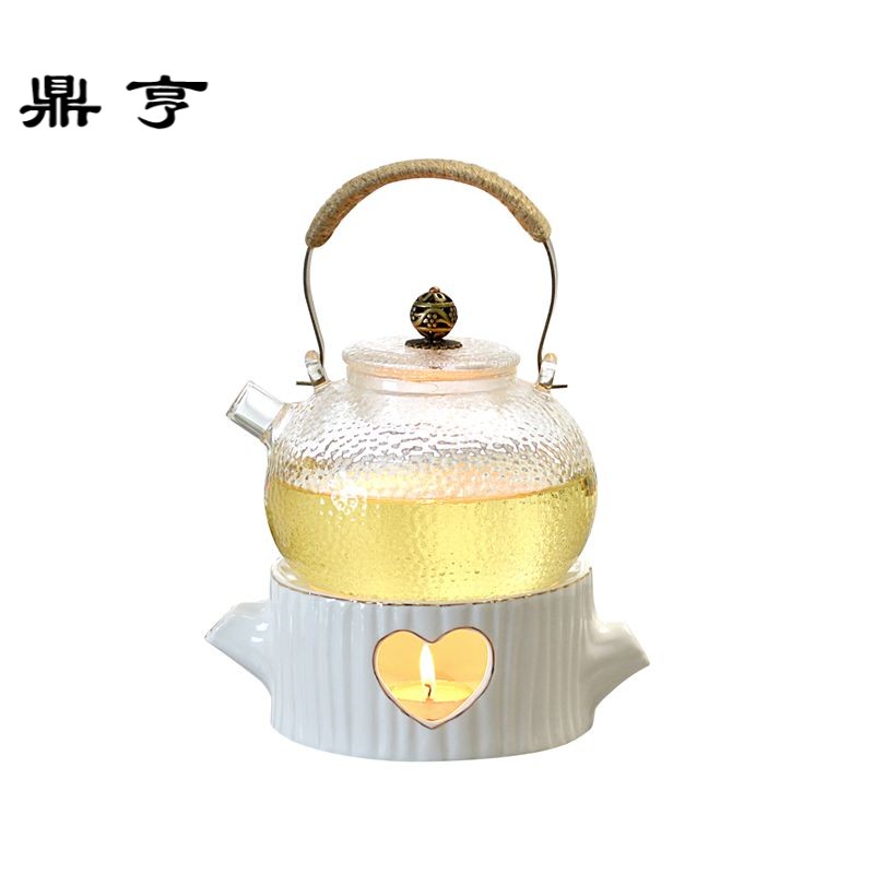 鼎亨陶瓷温茶炉花茶壶明火烧玻璃花茶具煮水果茶壶下午茶普洱泡
