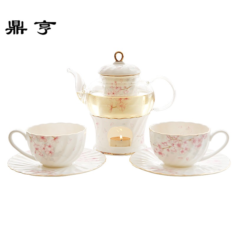 鼎亨那些时光 樱花骨瓷茶具套装水果茶壶花茶壶整套茶具陶瓷花
