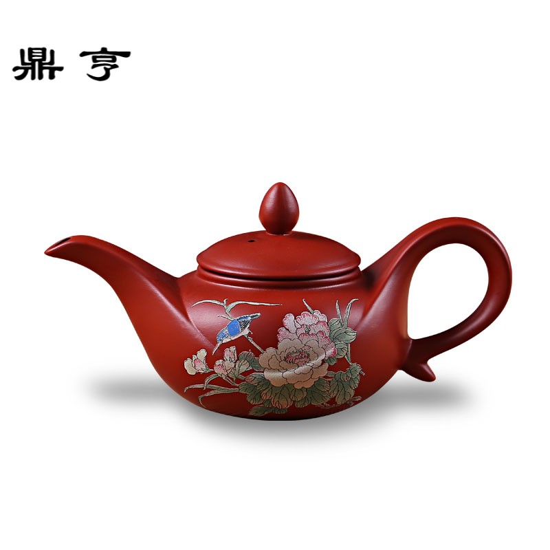 鼎亨紫砂壶宜兴纯手工功夫茶壶陶瓷茶具家用过滤小花茶壶西施壶泡