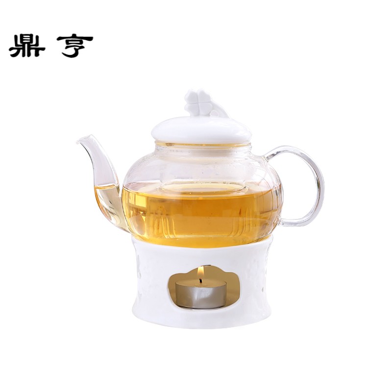 鼎亨花果茶壶陶瓷水果茶具加厚耐高温玻璃过滤煮花茶杯套装