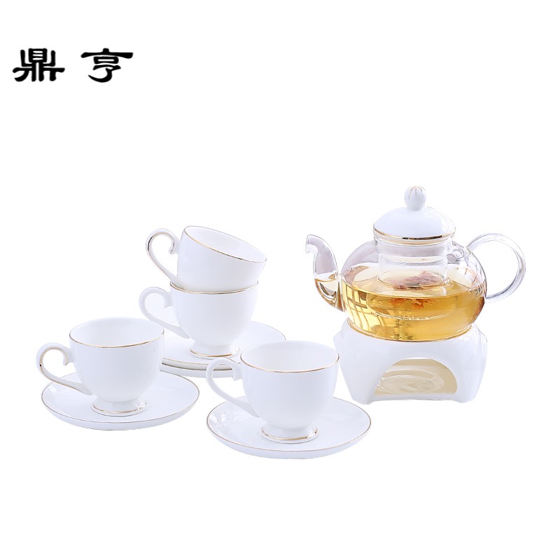 鼎亨花茶茶壶套装陶瓷带加热底座耐高温煮水果茶杯玻璃下午茶茶具