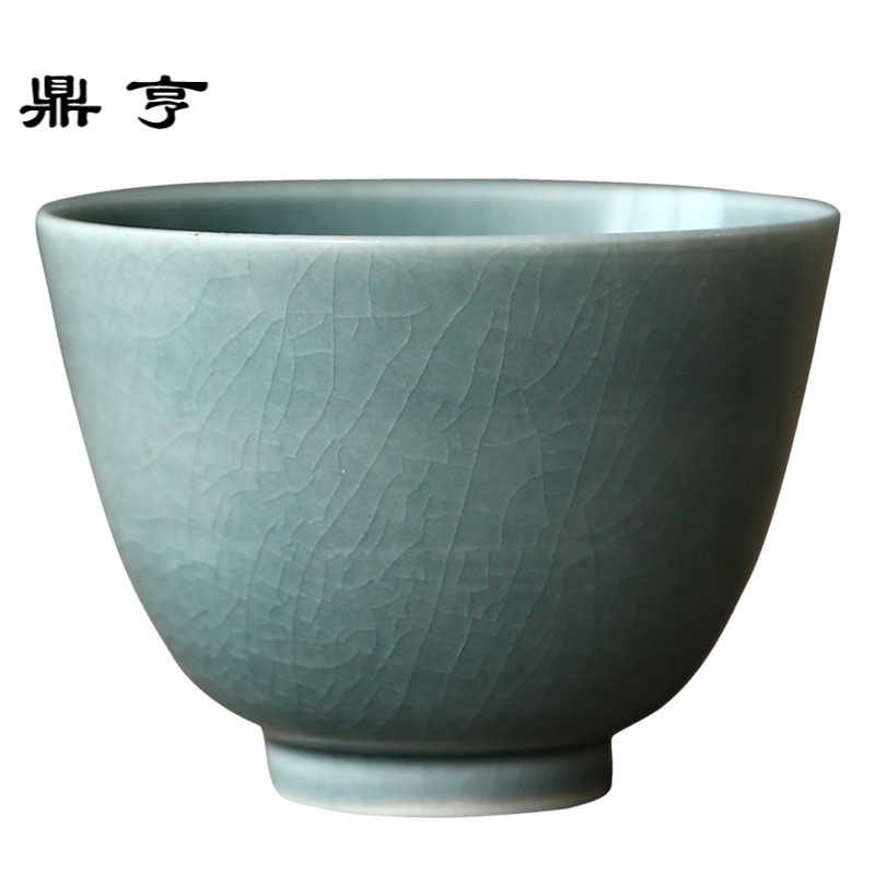 鼎亨纯手工茶杯 品茗杯功夫茶个人杯家用景德镇陶瓷开片茶具客 主