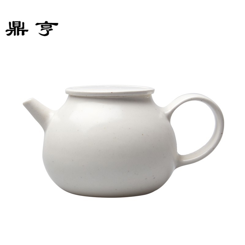 鼎亨 景德镇手工制作白陶泥茶壶日式白釉功夫茶具泡壶茶器