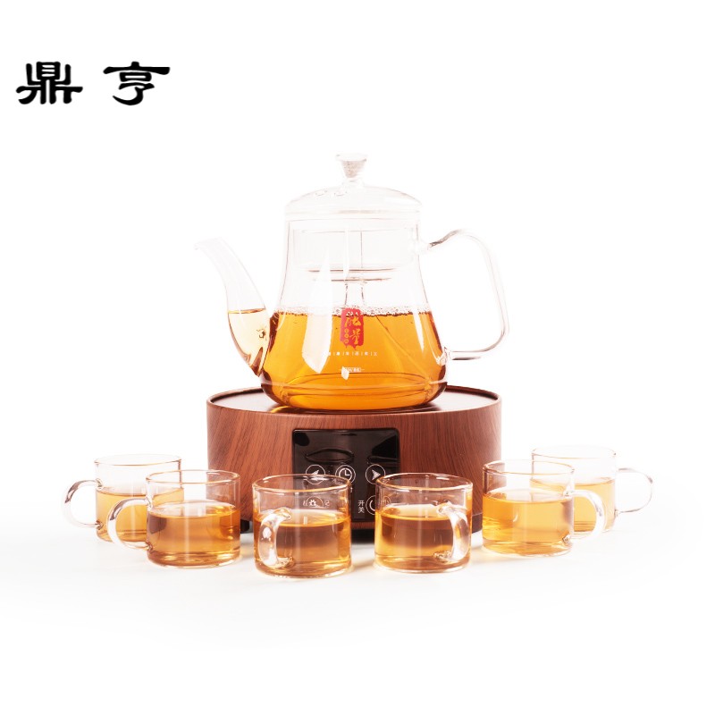 鼎亨全玻璃蒸茶壶电陶炉套装加热黑茶蒸汽普洱茶养生茶具煮茶器耐