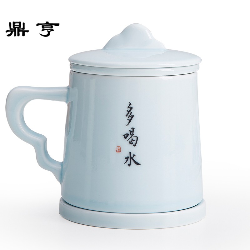 鼎亨 | 景德镇创意山水杯过滤办公杯 日式陶瓷马克杯茶杯私人定制