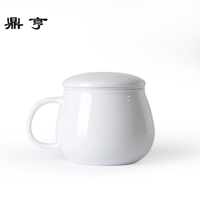 鼎亨 | 茶杯陶瓷杯子带盖过滤马克杯景德镇办公室喝茶个人同心杯