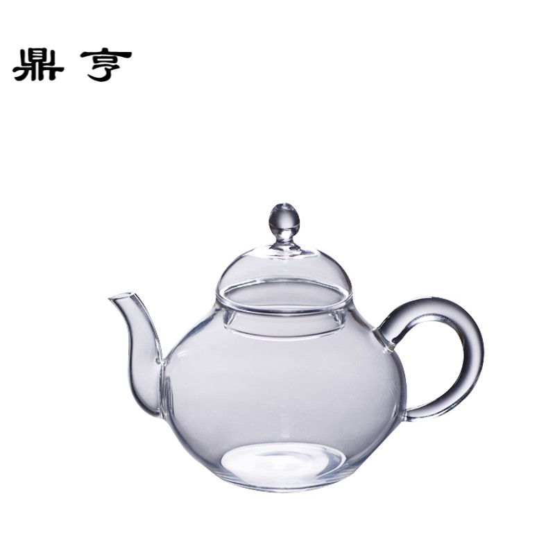 鼎亨 耐热玻璃 茶壶 梨形 中式功夫茶具 泡茶壶过滤中号 茶器