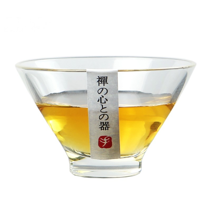 鼎亨 日式玻璃斗笠杯 手工透明小茶杯加厚底品茗杯家用功夫茶具