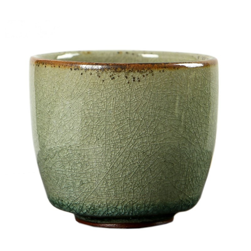 鼎亨 天青色纯手工主人杯 景德镇大号开片陶瓷单杯功夫茶具茶杯
