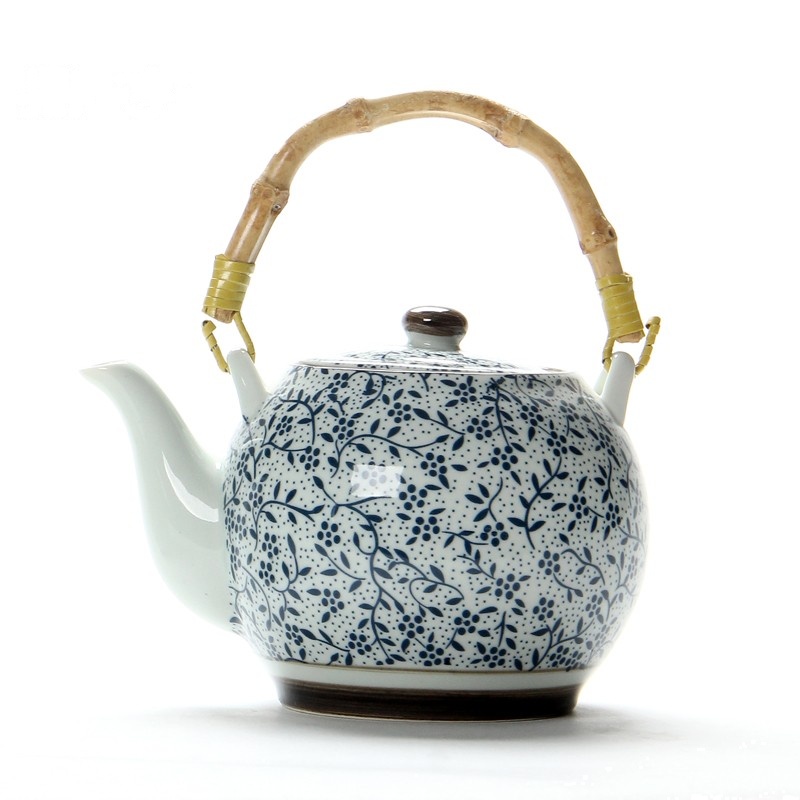鼎亨耐高温陶瓷大茶壶1000毫升陶瓷泡茶壶带过滤壶青花瓷茶壶