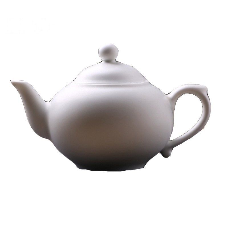 鼎亨白瓷茶壶家用陶瓷单壶简约创意单人加厚防烫大号功夫泡茶壶