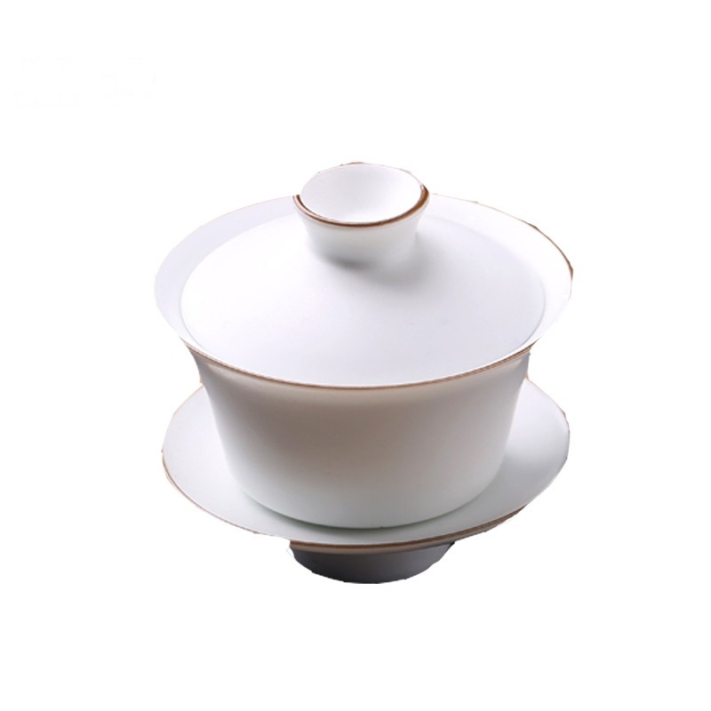 鼎亨白瓷盖碗茶杯景德镇陶瓷耐热家用套装汝窑普洱大号三才盖碗