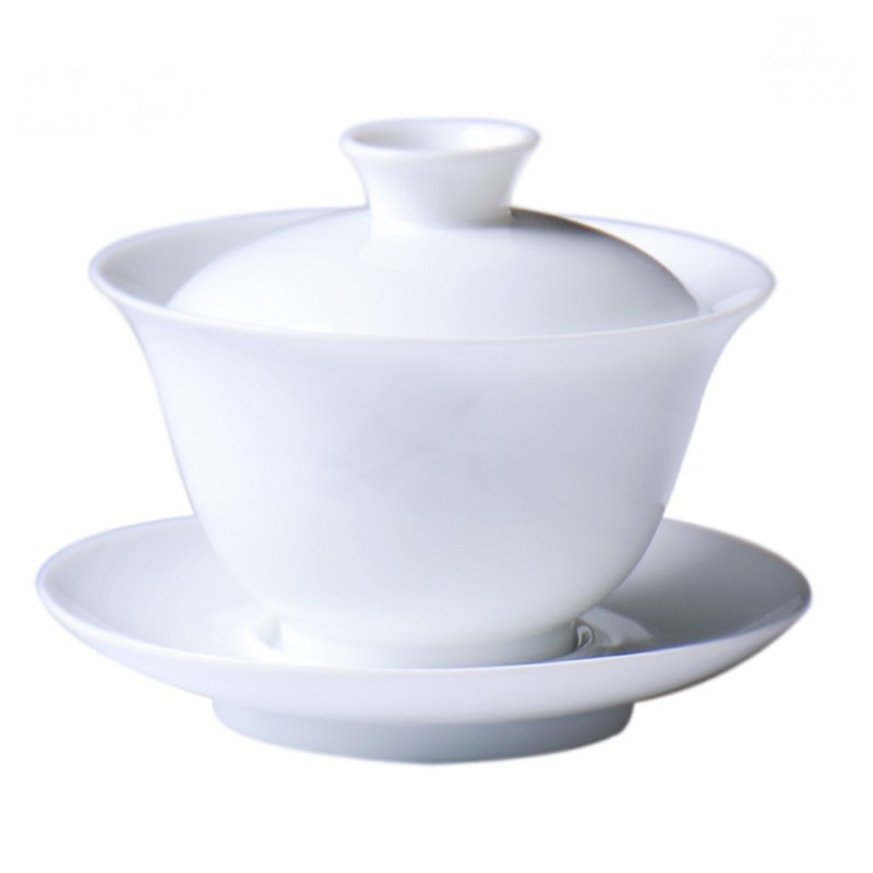 鼎亨景德镇白瓷盖碗茶碗功夫茶具泡茶碗盖碗茶杯大号陶瓷三才盖碗