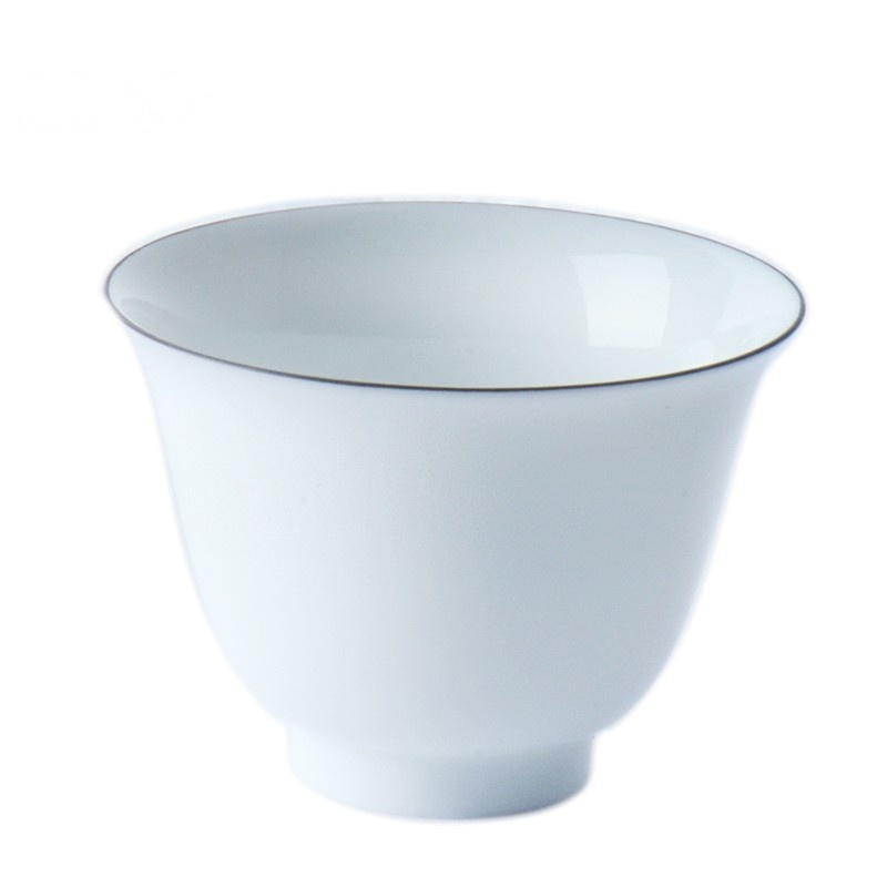 鼎亨日式白瓷茶杯品茗杯主人杯单杯陶瓷功夫茶杯套装普洱茶杯泡茶