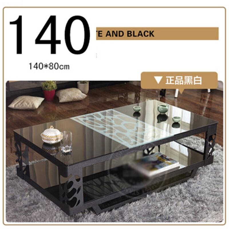 简约现代钢化玻璃茶几铁艺时尚客厅北欧创意个性风格办公桌子130*70米粉普通烤漆