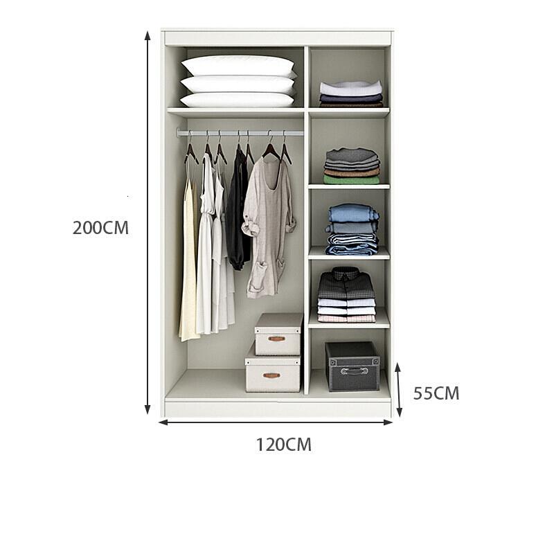 衣柜推拉2现代简约卧室家具组装实木质柜子整体移衣橱定制