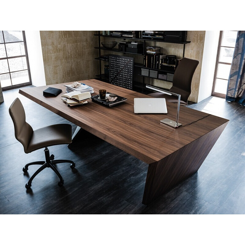 创意班台老板桌单人简约现代简易老板办公桌实木办工桌椅总裁桌