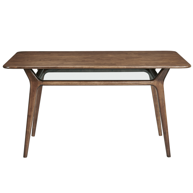 北欧实木小户型餐桌1.5米现代简约客厅餐桌椅组合胡桃色饭桌