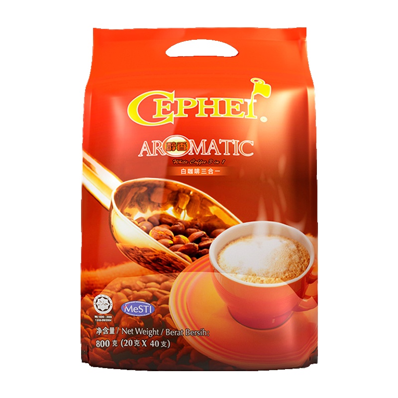 进口Cephei/奢啡奢斐醇香咖啡三合一速溶白咖啡粉40条800g袋装