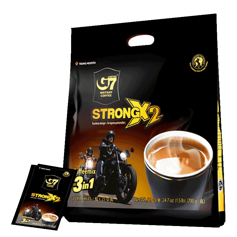 [买2送杯]越南进口咖啡中原G7 coffee浓醇X2特浓三合一速溶咖啡粉700g袋装