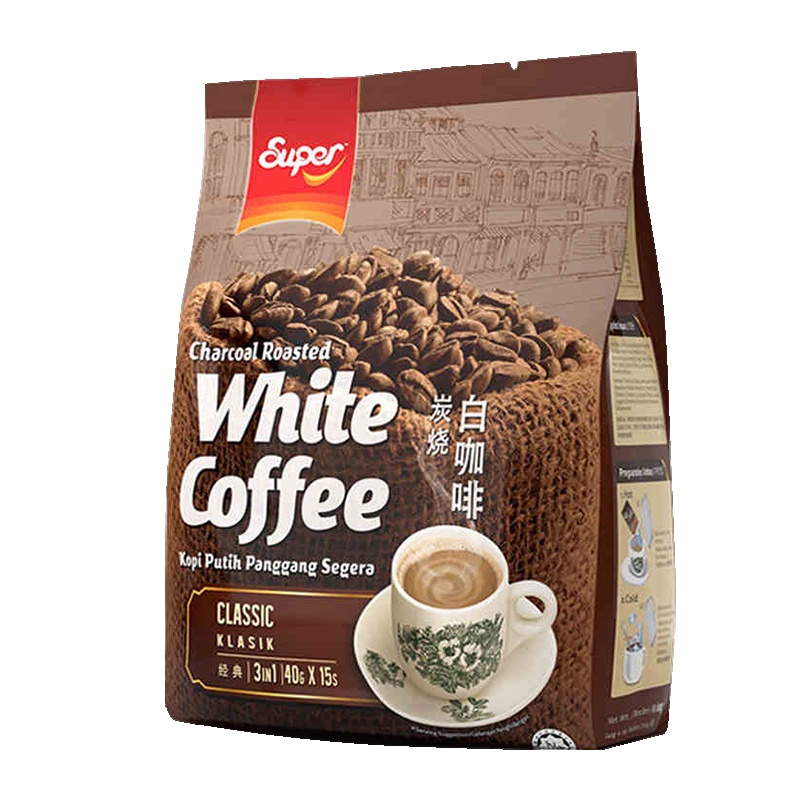 马来西亚进口super超级牌原味三合一速溶白咖啡粉600g袋装