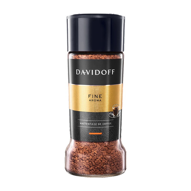 Davidoff/大卫杜夫德国进口fine柔和型速溶纯黑咖啡粉无蔗糖添加100g罐装