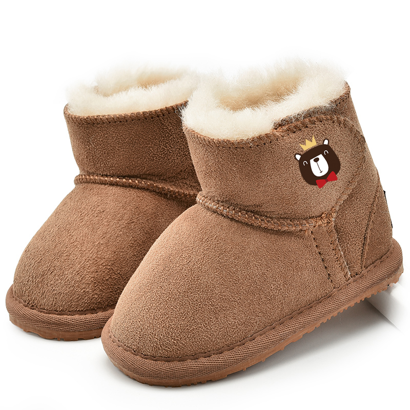 羊皮毛一体婴儿雪地靴2018新款男童短靴女童宝宝靴子儿童保暖棉靴