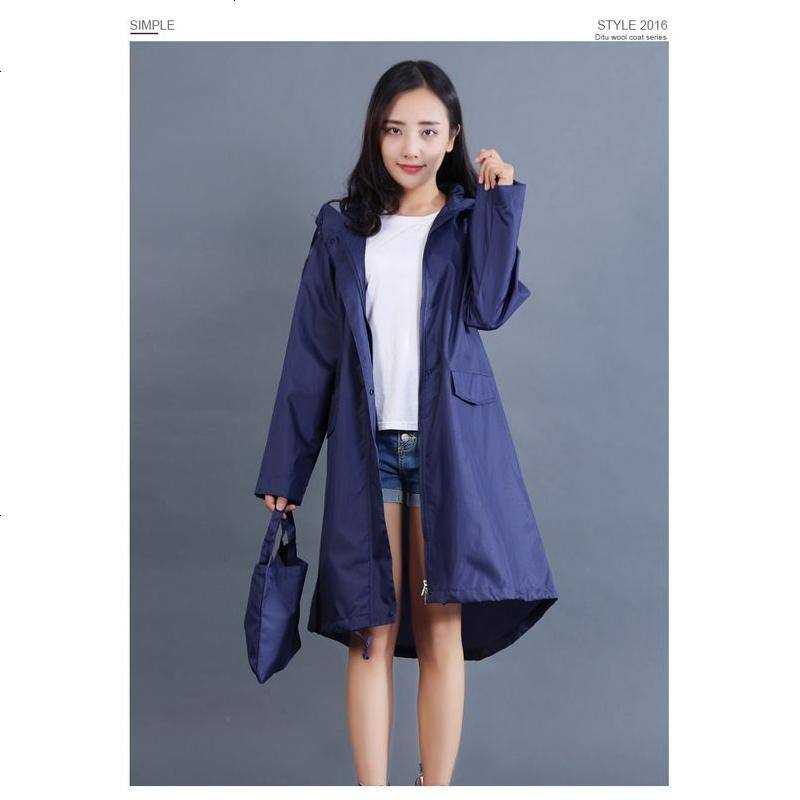 雨衣女成人韩国时尚长款徒步雨披旅游外套轻薄可爱防水风衣款便携