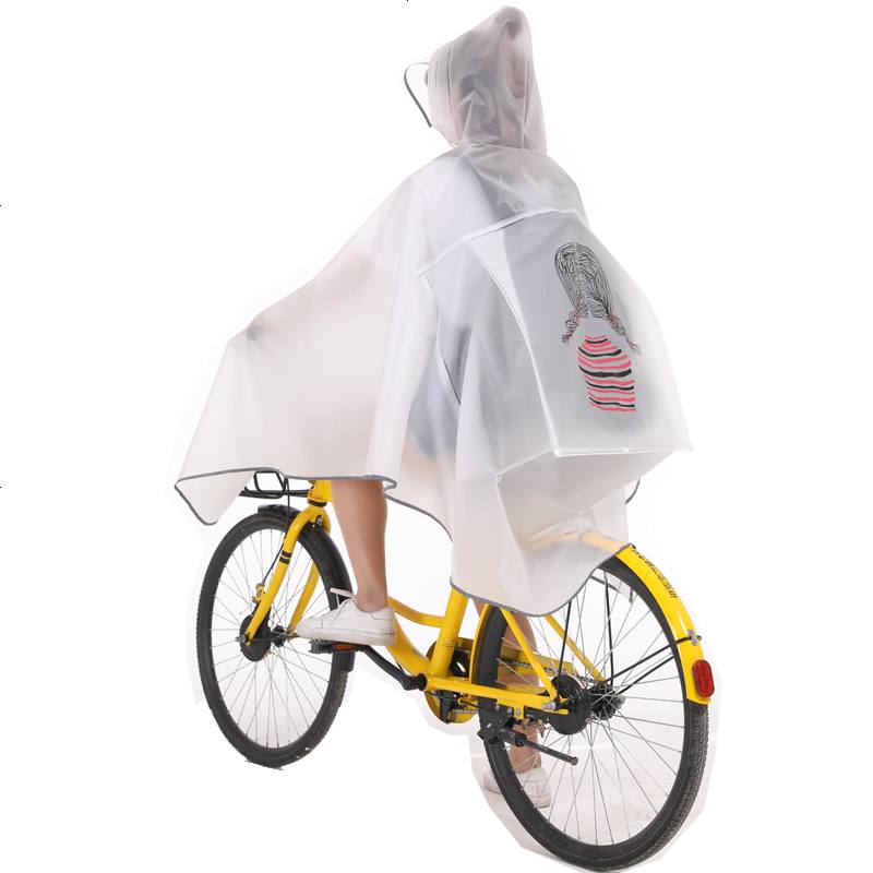 自行车雨衣女骑行中学生单人男单车成人透明韩版骑车防水反光雨披