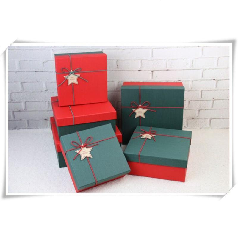 商务超大正方形礼品盒圣诞文艺小清新包装盒情人节送礼生日礼物盒