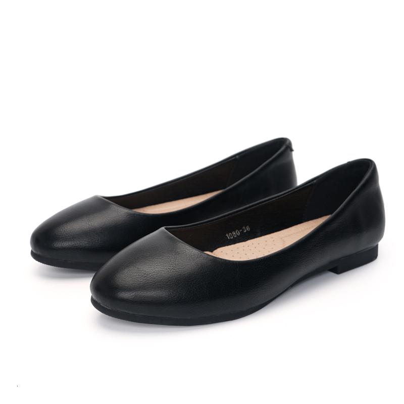黑色工鞋女2022新款秋季平底舒适软底韩版职业百搭休闲酒店工作鞋启如休闲鞋休闲鞋