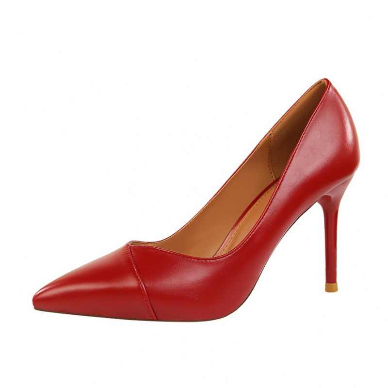 红色婚鞋2022秋季新款欧美风尖头鞋显瘦细跟高跟鞋时尚单鞋女鞋子启如休闲鞋