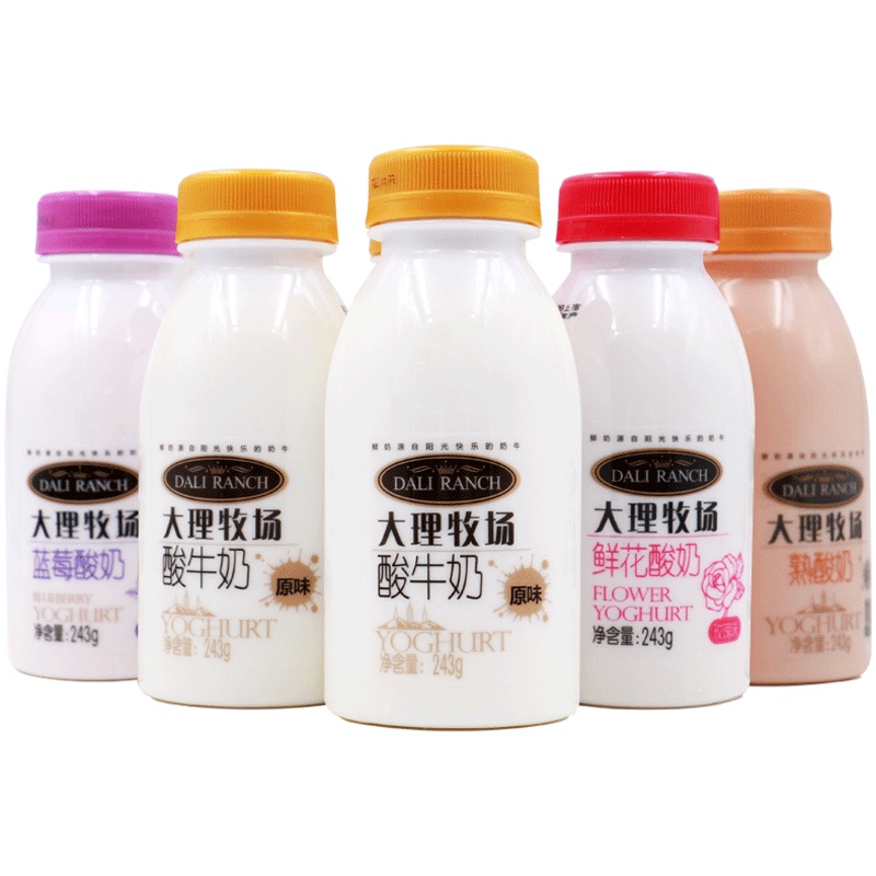欧亚 大理牧场混合口味酸奶243g*12瓶 4种口味各3瓶 共12瓶