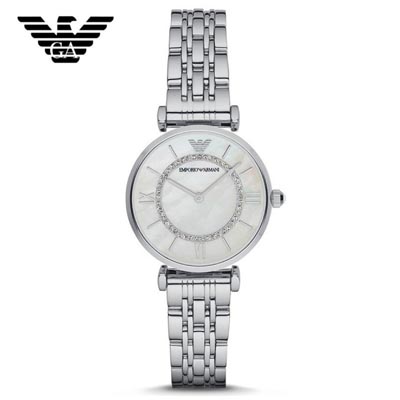 EMPORIO ARMANI欧美品牌阿玛尼手表超薄气质优雅手表金属珍珠彩贝母石英表女士腕表AR1907 AR1908