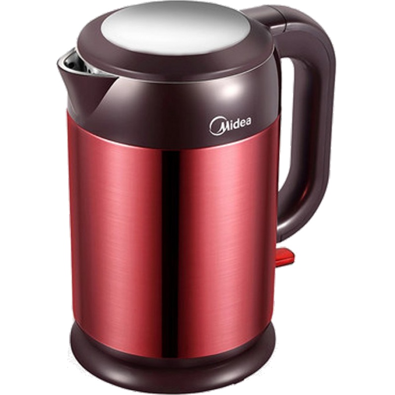 Midea/美的电水壶MK-HJ1708 HJ1708a双层防烫304不锈钢1.7L升容量