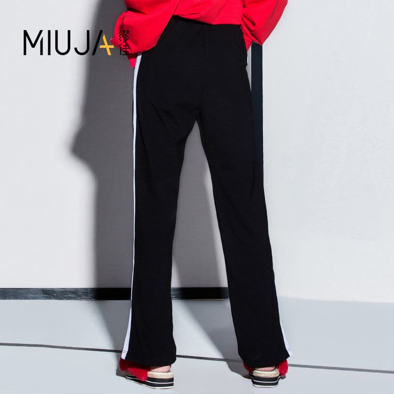 中腰脚口拉链直筒休闲裤图片