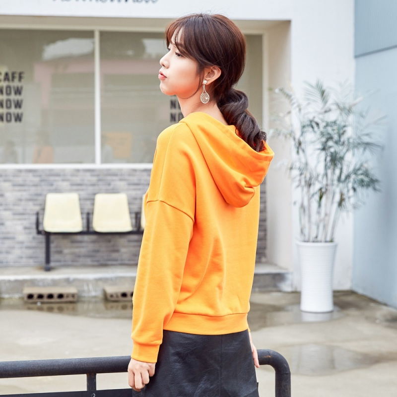 美特斯邦威chic卫衣女韩版潮冬装宽松绑带长袖连帽上衣