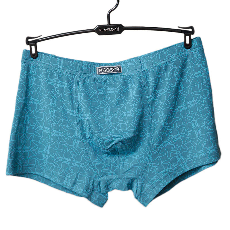 苏宁自营playboy花花公子男士内裤平角裤粘纤男印花款53261条礼盒装