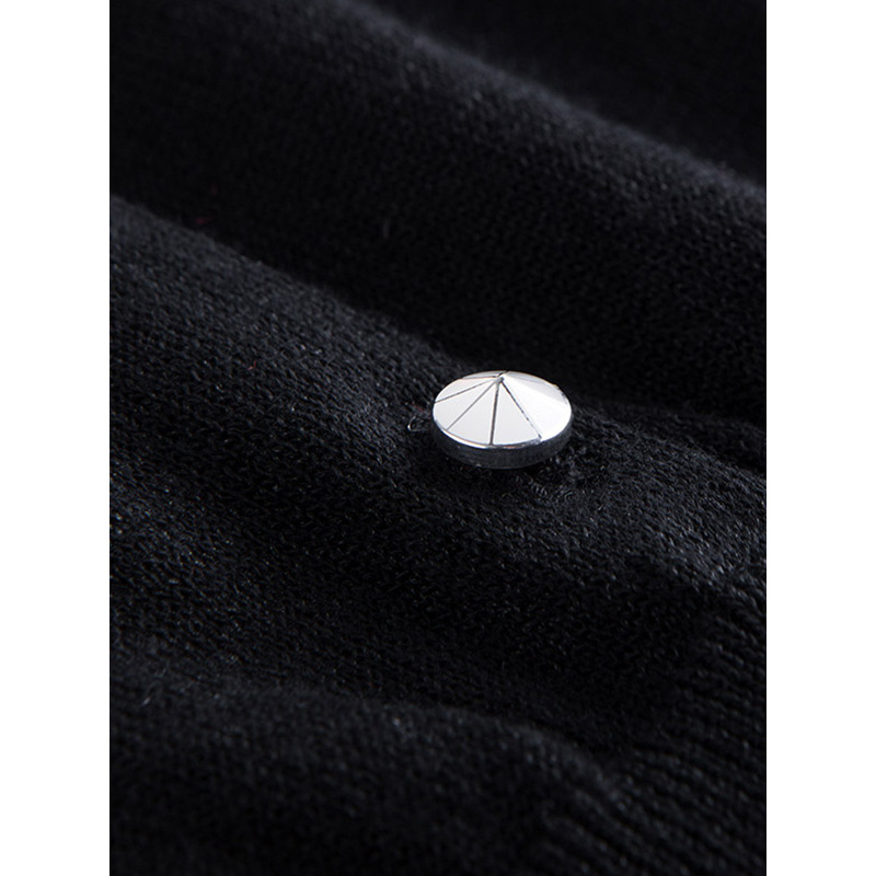 拉夏贝尔Candie’s2018春装新款百搭纯色圆领长袖短款针织衫开衫女30061105