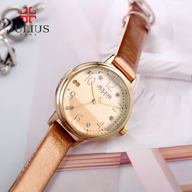 聚利时julius时尚八角镜拼接色彩表盘学生表女表石英手表女JA-930