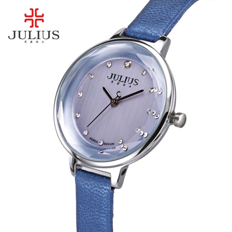 聚利时julius正品时尚圆形水钻学生表防水石英手表女表JA-935