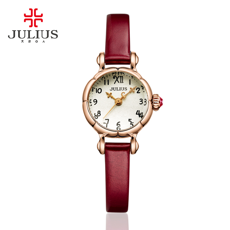 julius旗舰店玲珑花纹表盘正品学生时尚潮流石英手表女小表JA-969